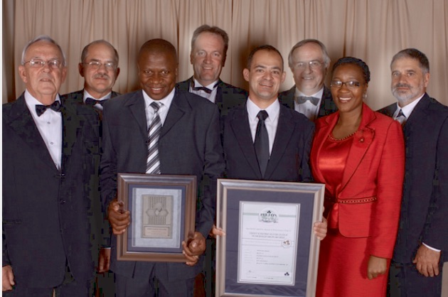 From left to right: Mr. Smuts (BKS), Mr. A Newmark (BKS), Mr. T Maliehe (Ibhayi Contracting), Mr. P Adams (Sika), Mr. P Ronné (BKS), Mr. N Wild (Sika) and Dr. C Oostuizen(DWAF) From left to right: Mr. Smuts (BKS), Mr. A Newmark (BKS), Mr. T Maliehe (Ibhayi Contracting), Mr. P Adams (Sika), Mr. P Ronné (BKS), Mr. N Wild (Sika) and Dr. C Oostuizen(DWAF)